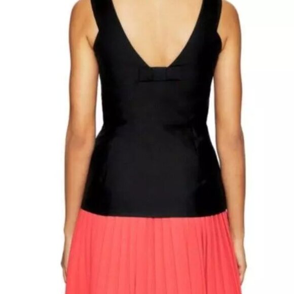Kate Spade Peplum Top Black Womens 2 Bow Back Sleeveless tunic Modern Fitted - Picture 2 of 5